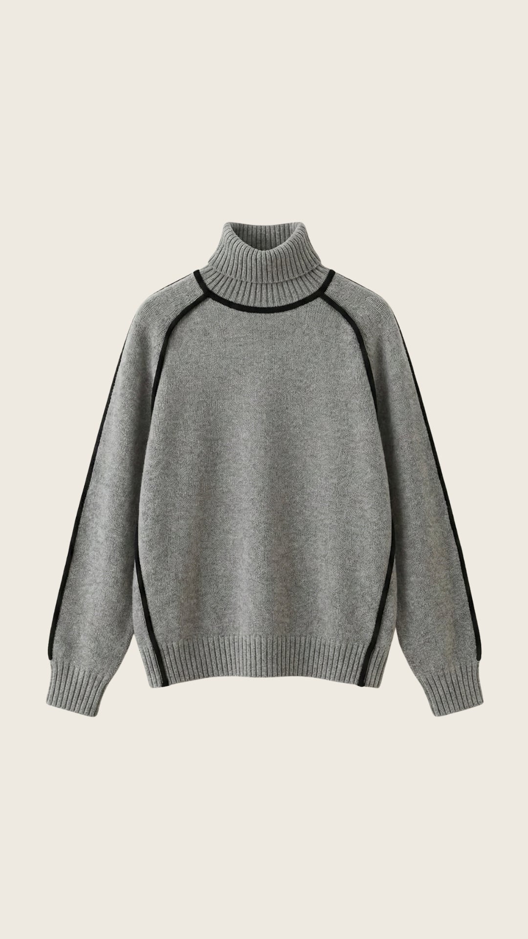 High-neck sweater with contrast detailing
