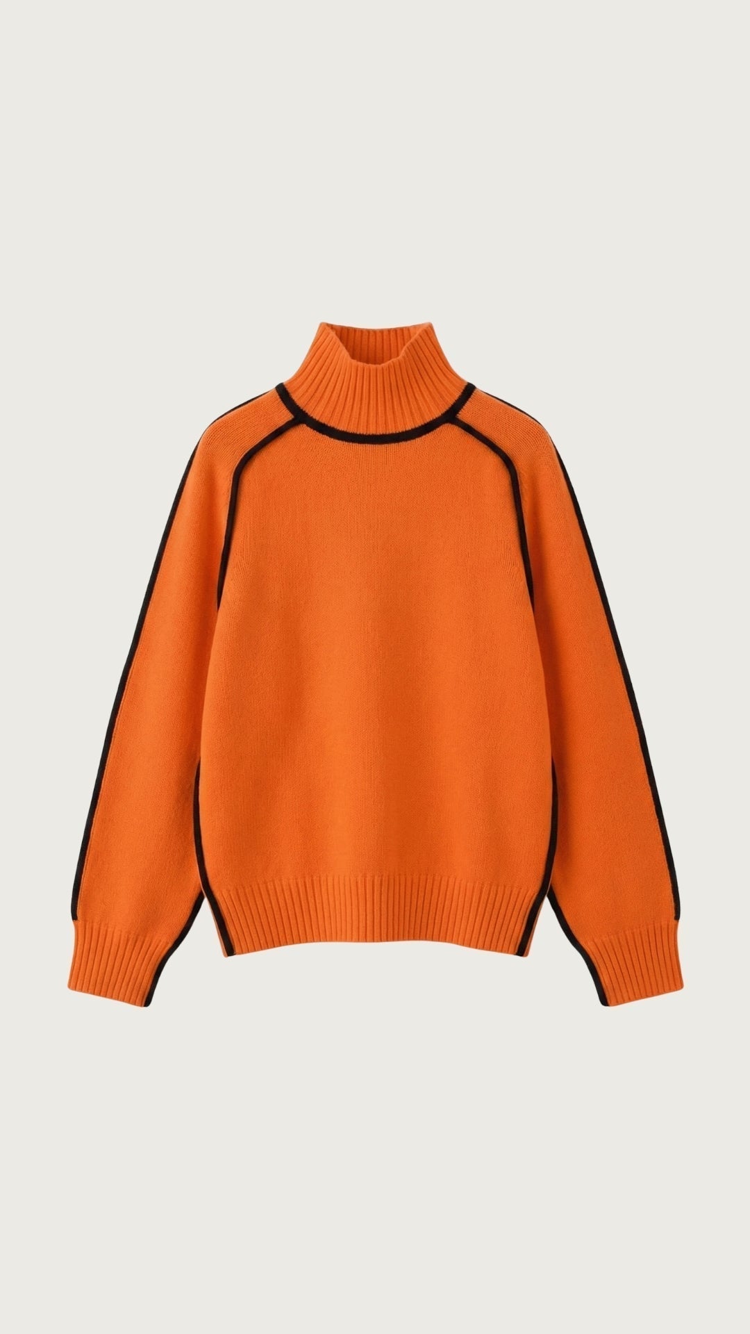 High-neck sweater with contrast detailing