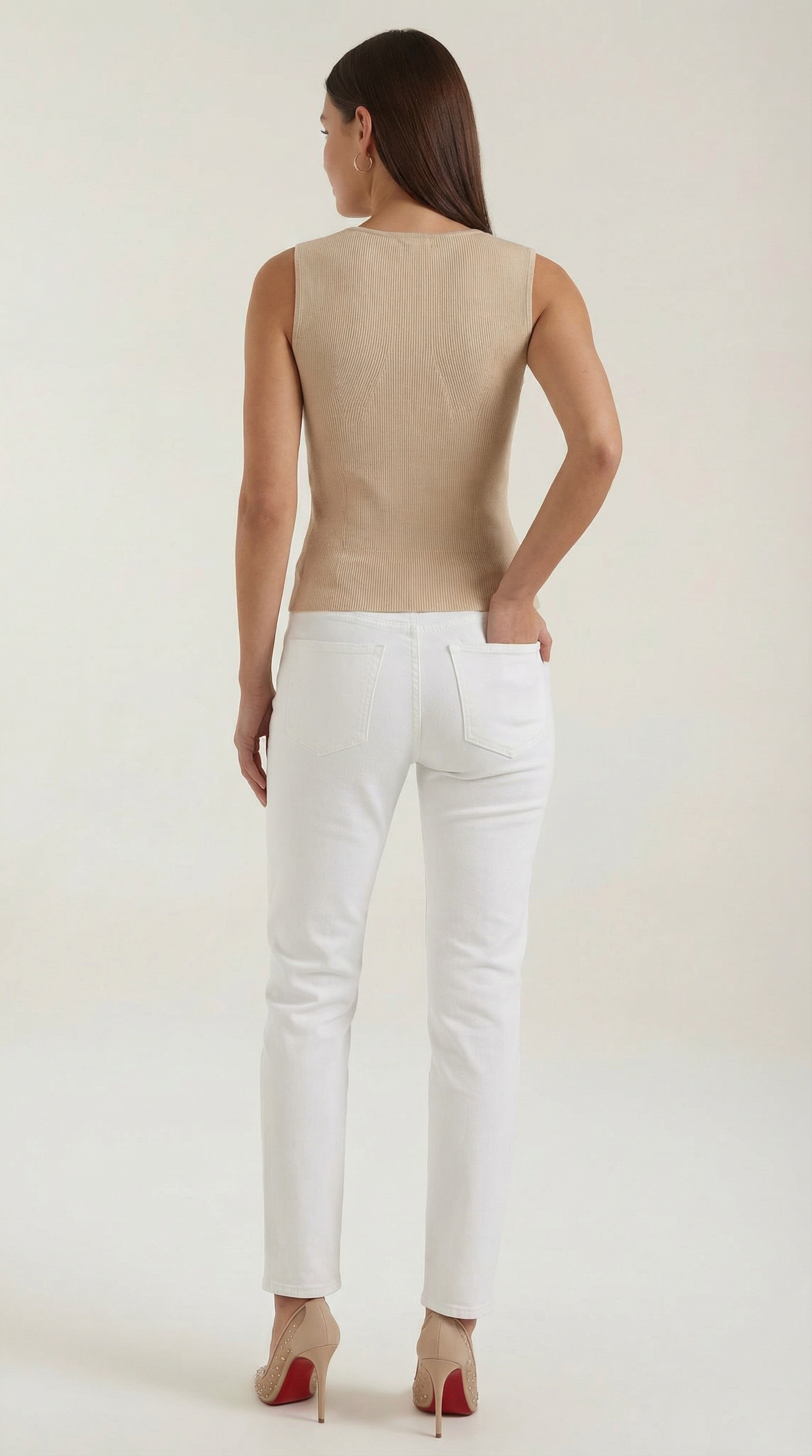 Ribbed Sleeveless Top Rain