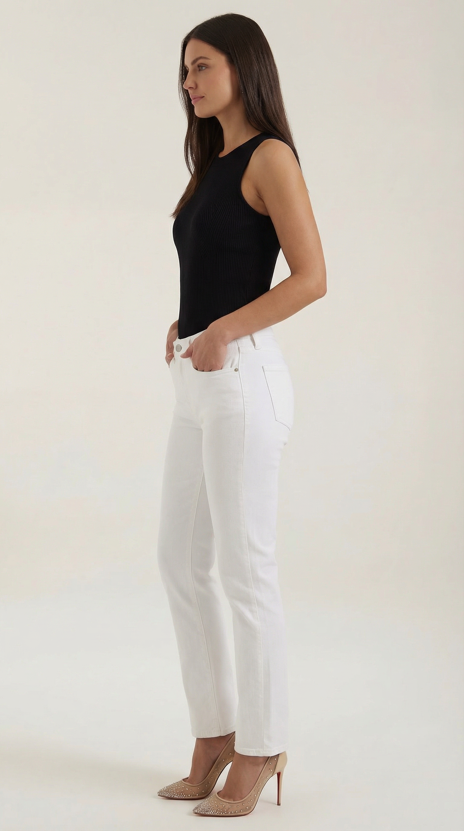Ribbed Sleeveless Top Rain