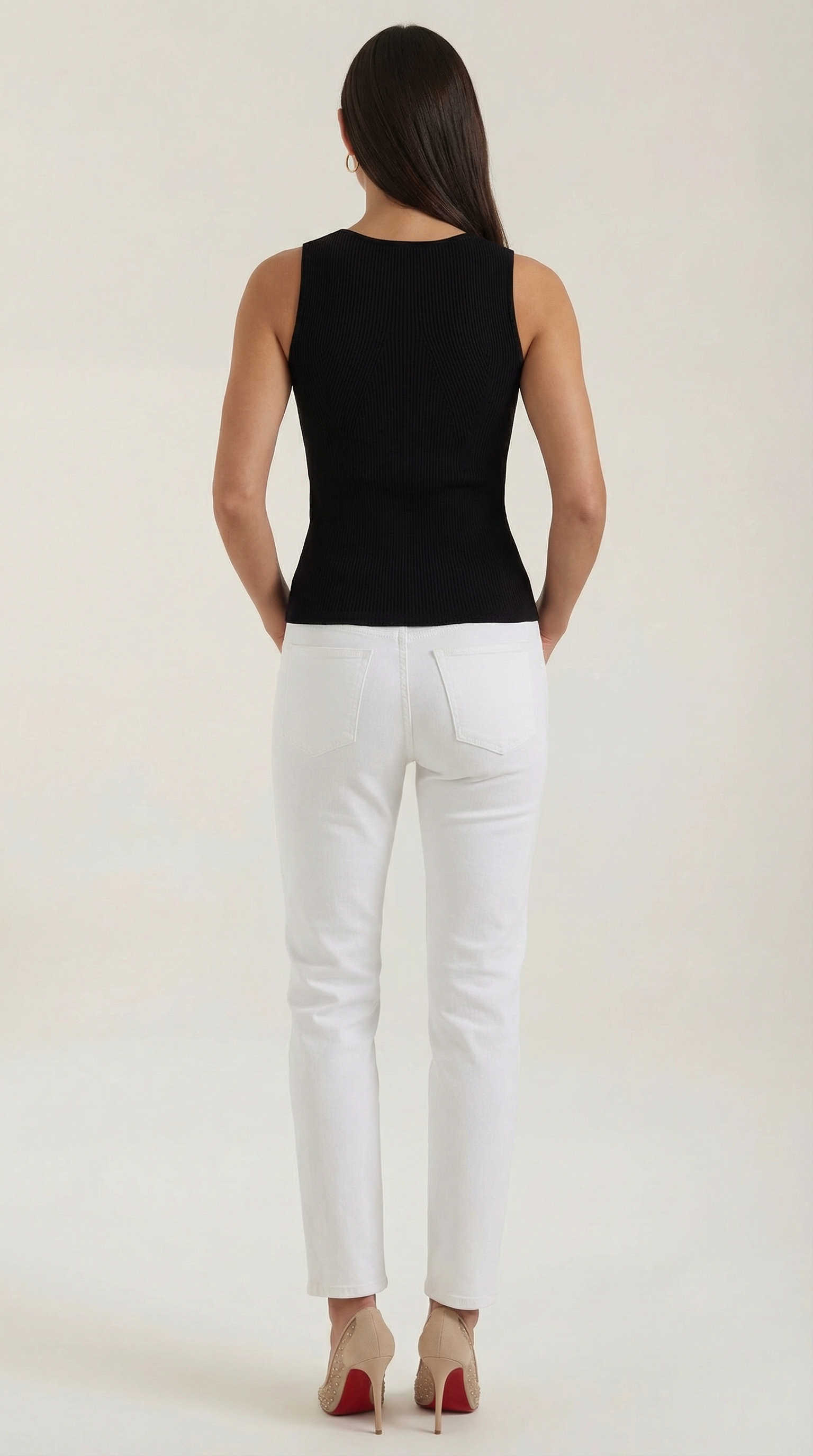 Ribbed Sleeveless Top Rain