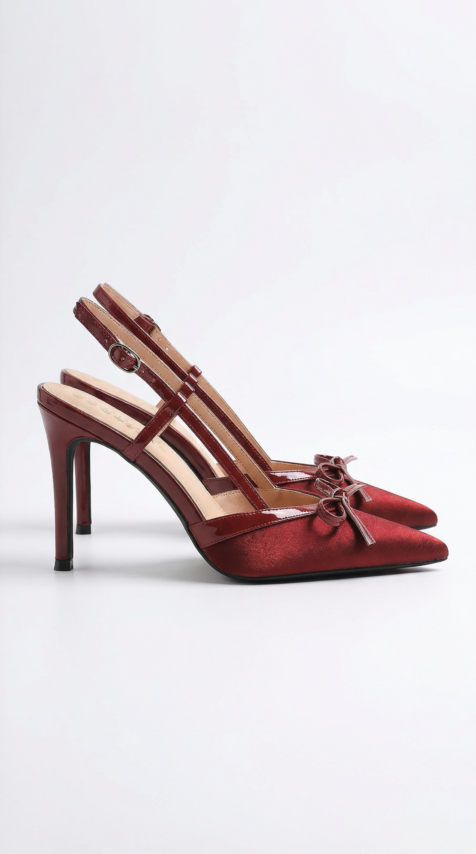 Rebecca Satin Heels with Bow Detail