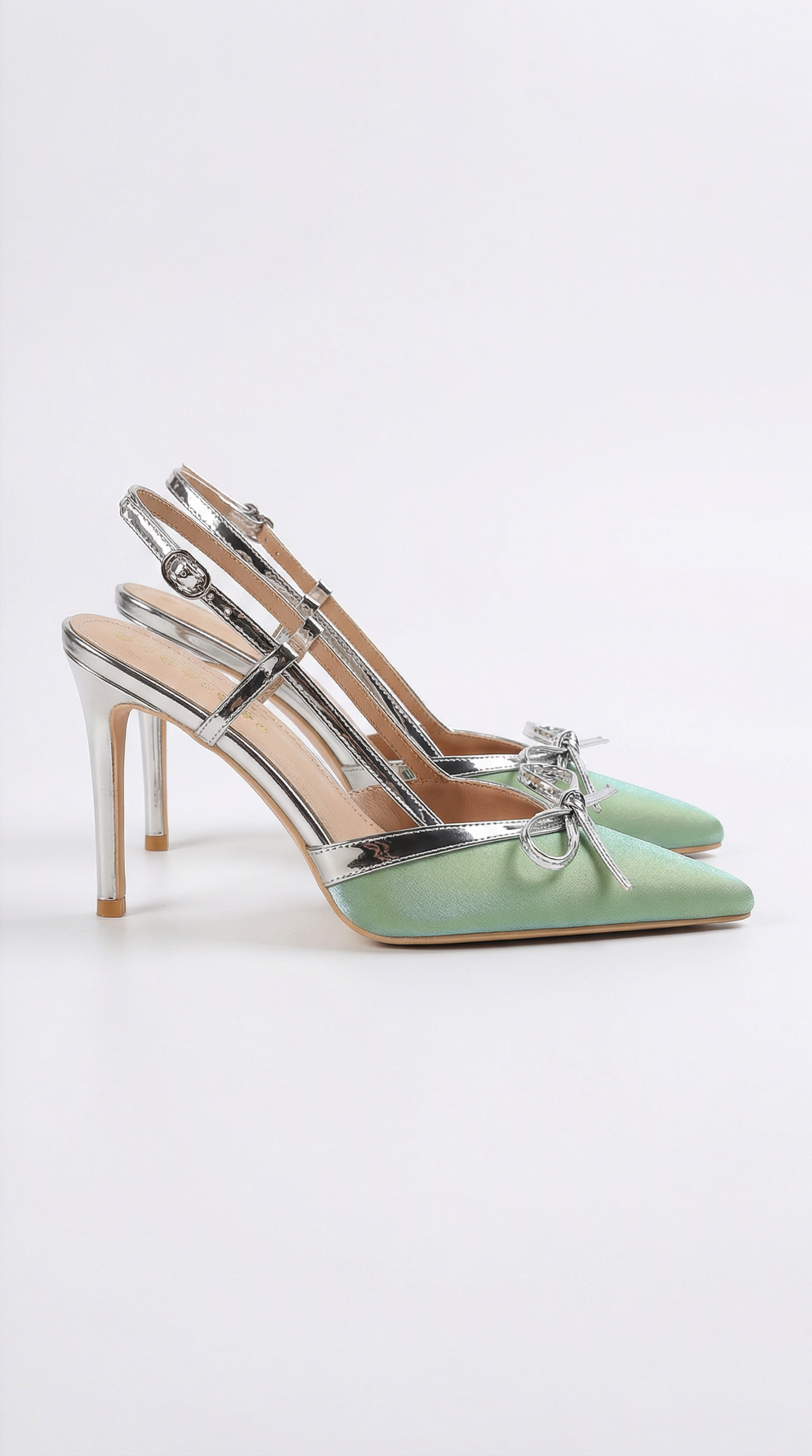 Rebecca Satin Heels with Bow Detail