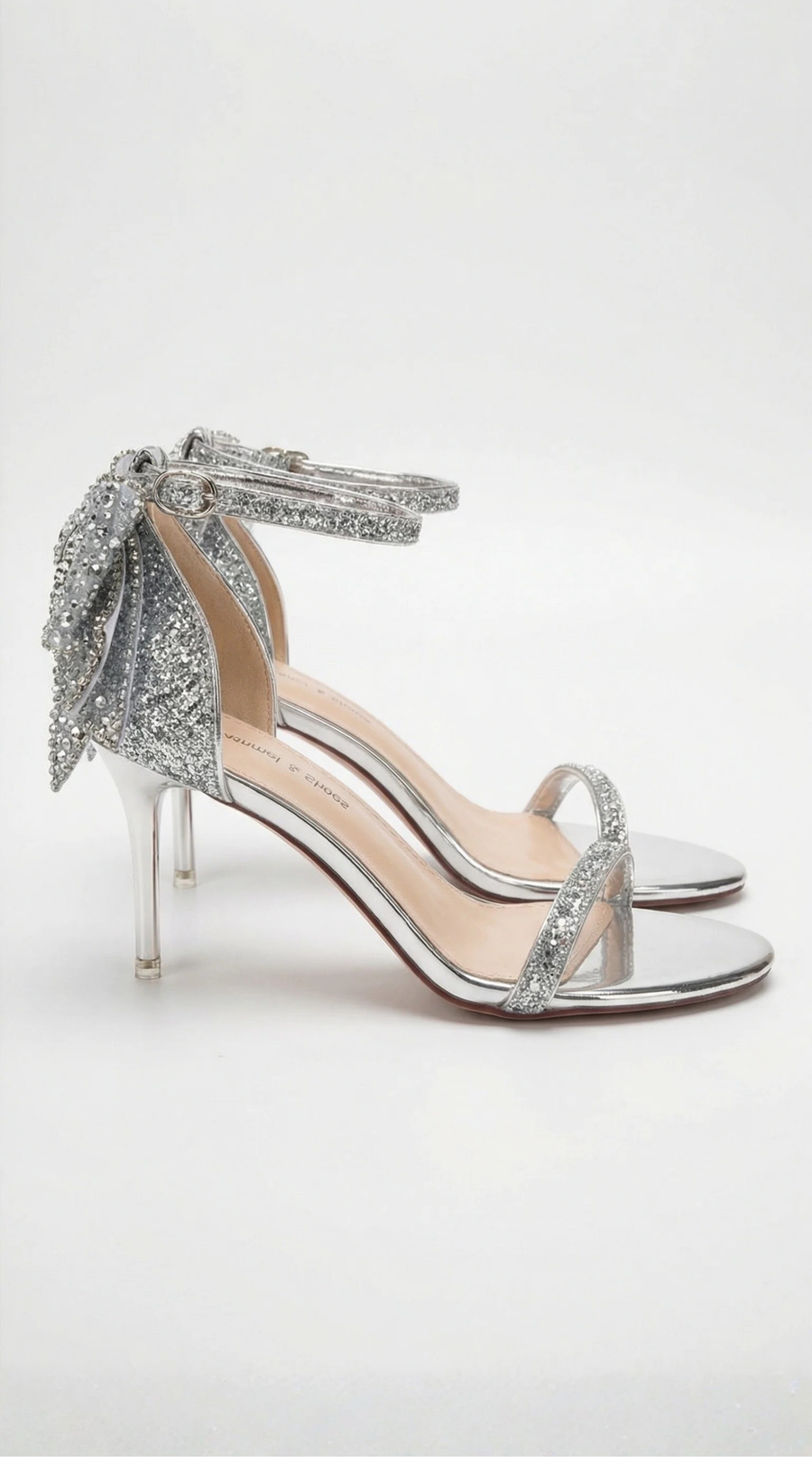 Sarah Heels with Bow and Diamond-Embellished Heel