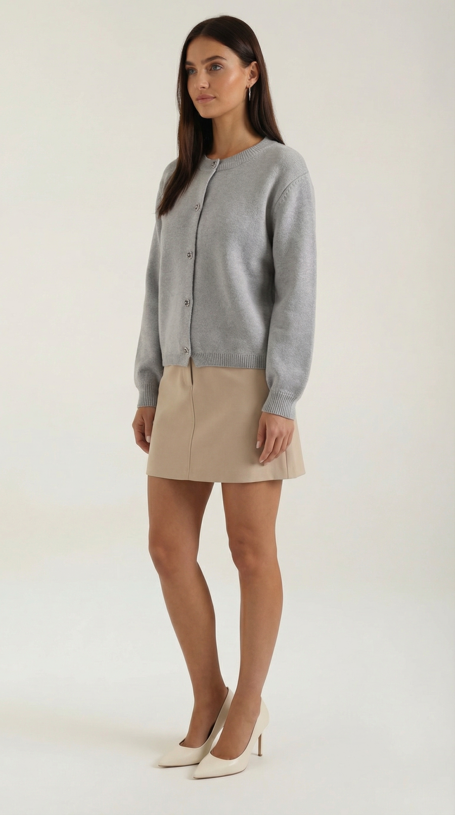 Knitted button-up cardigan
