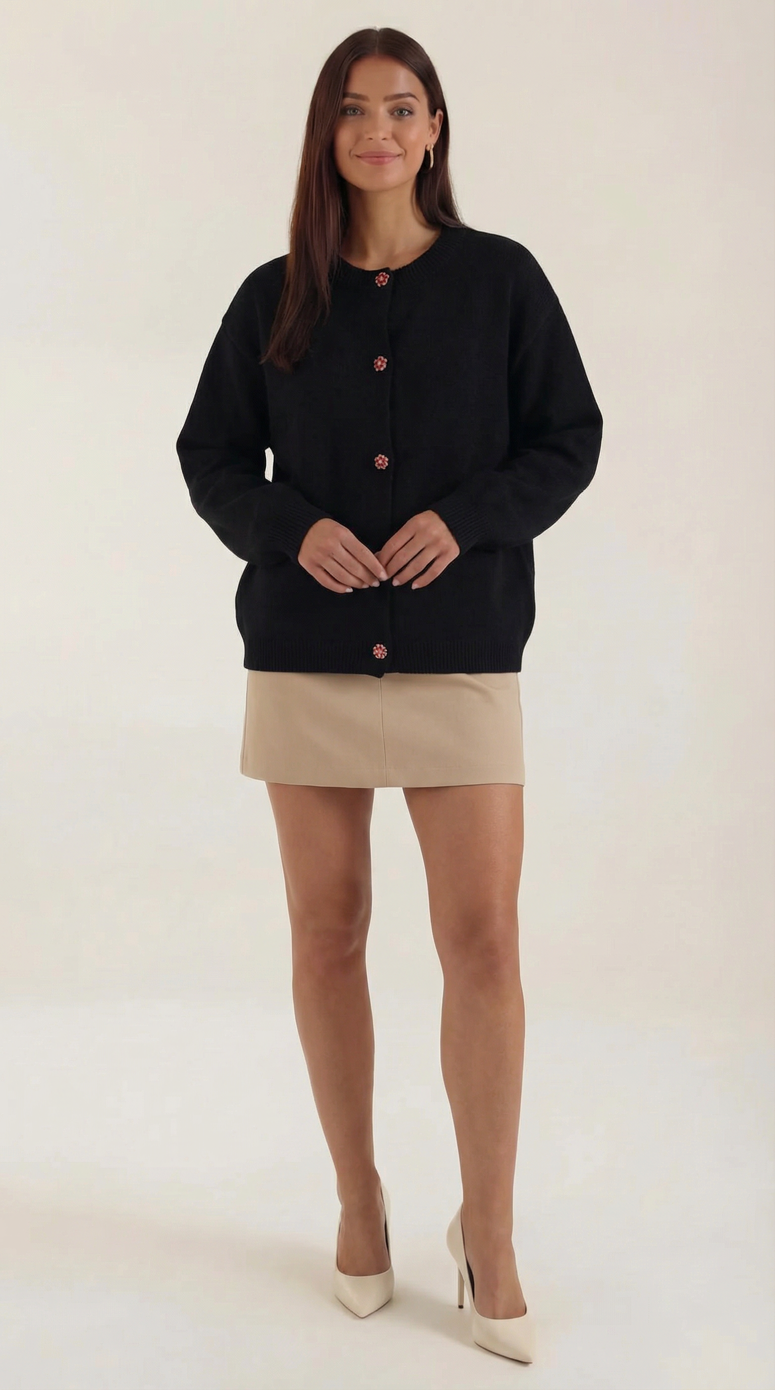 Knitted button-up cardigan