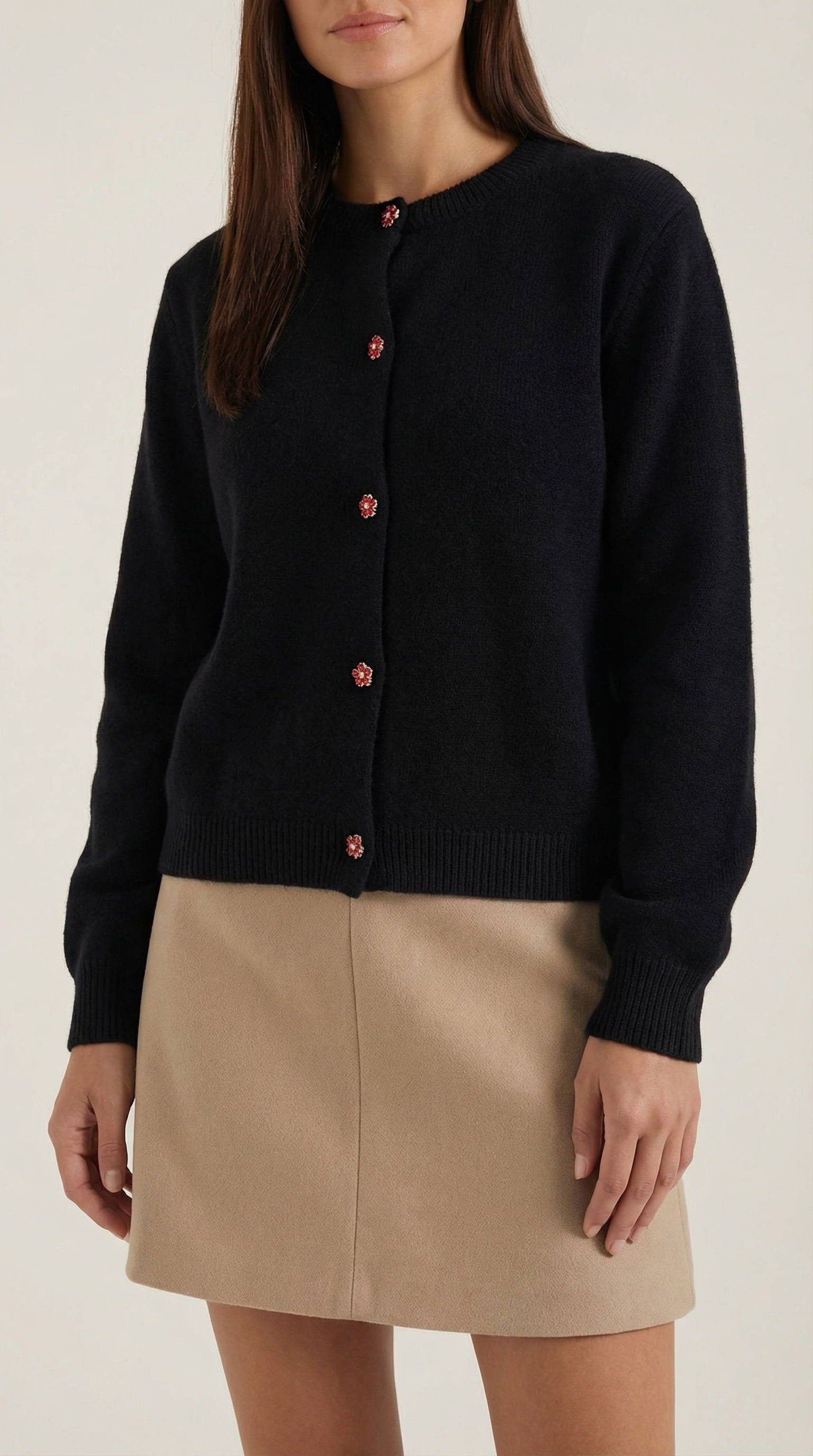 Knitted button-up cardigan