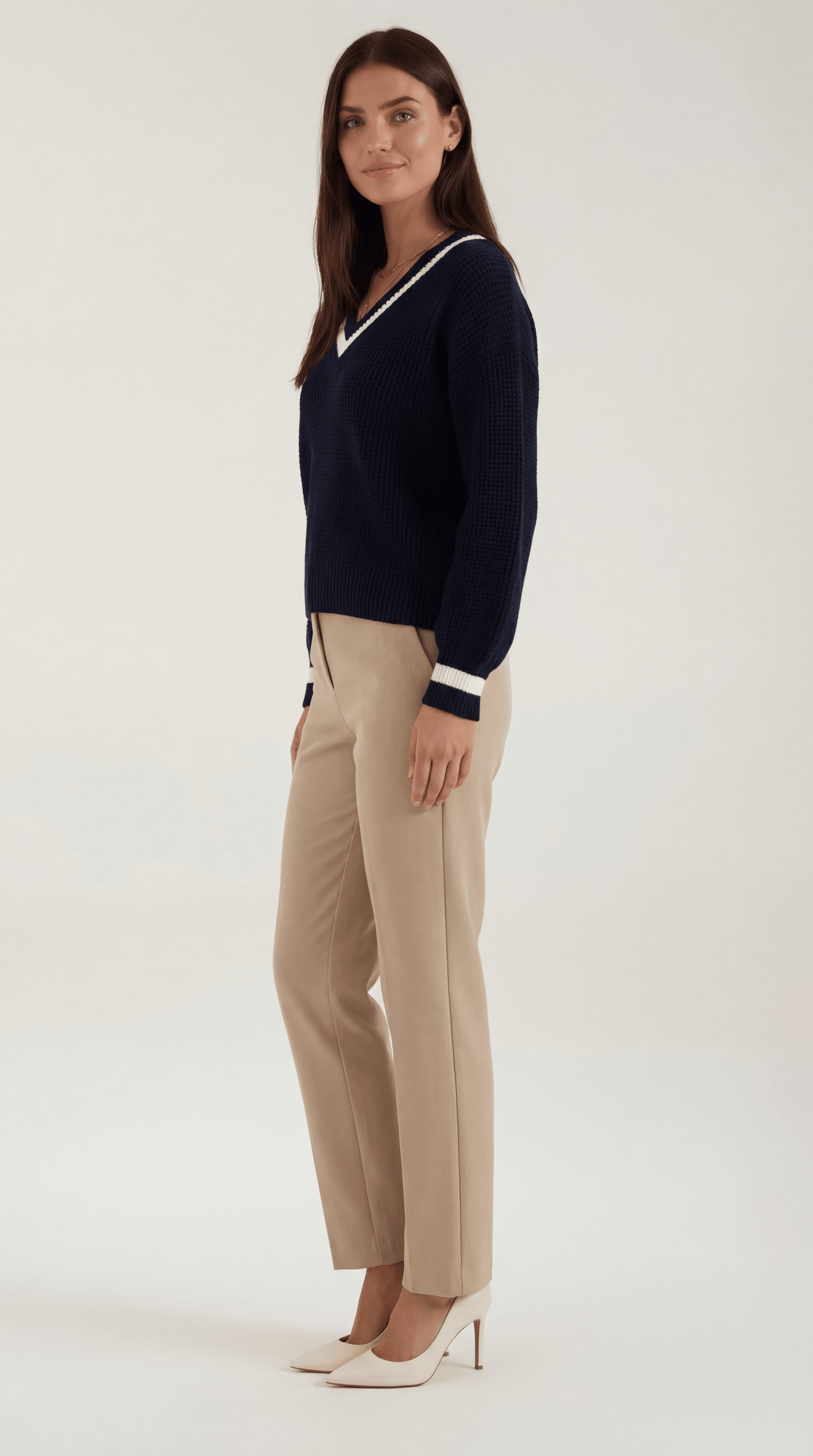 'Tina' knitted jumper with contrast accents
