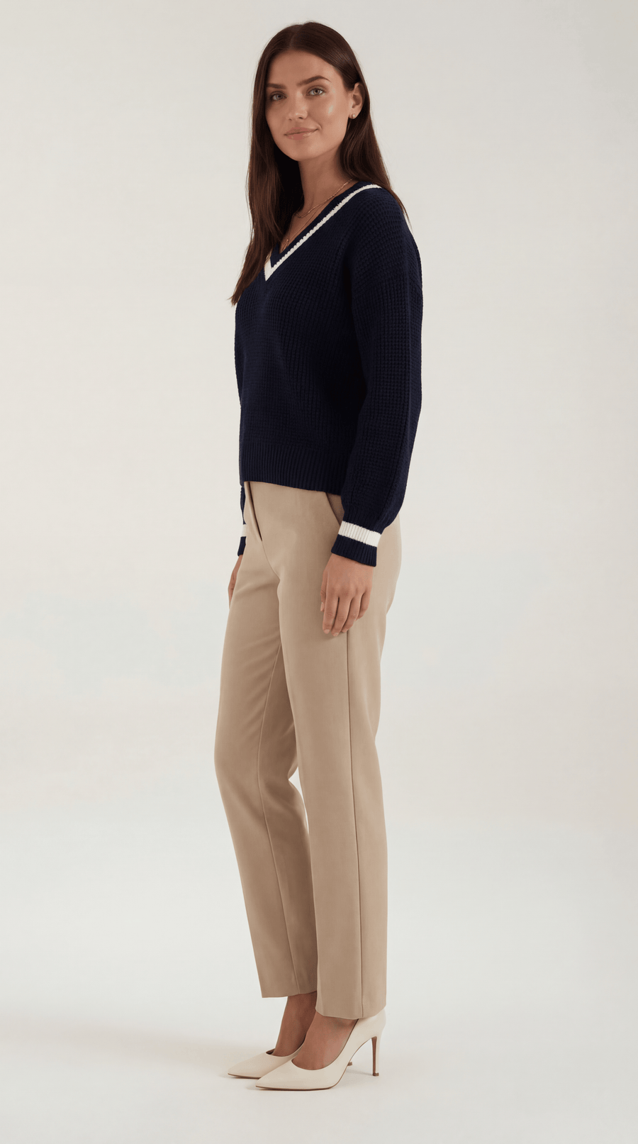 'Tina' knitted jumper with contrast accents