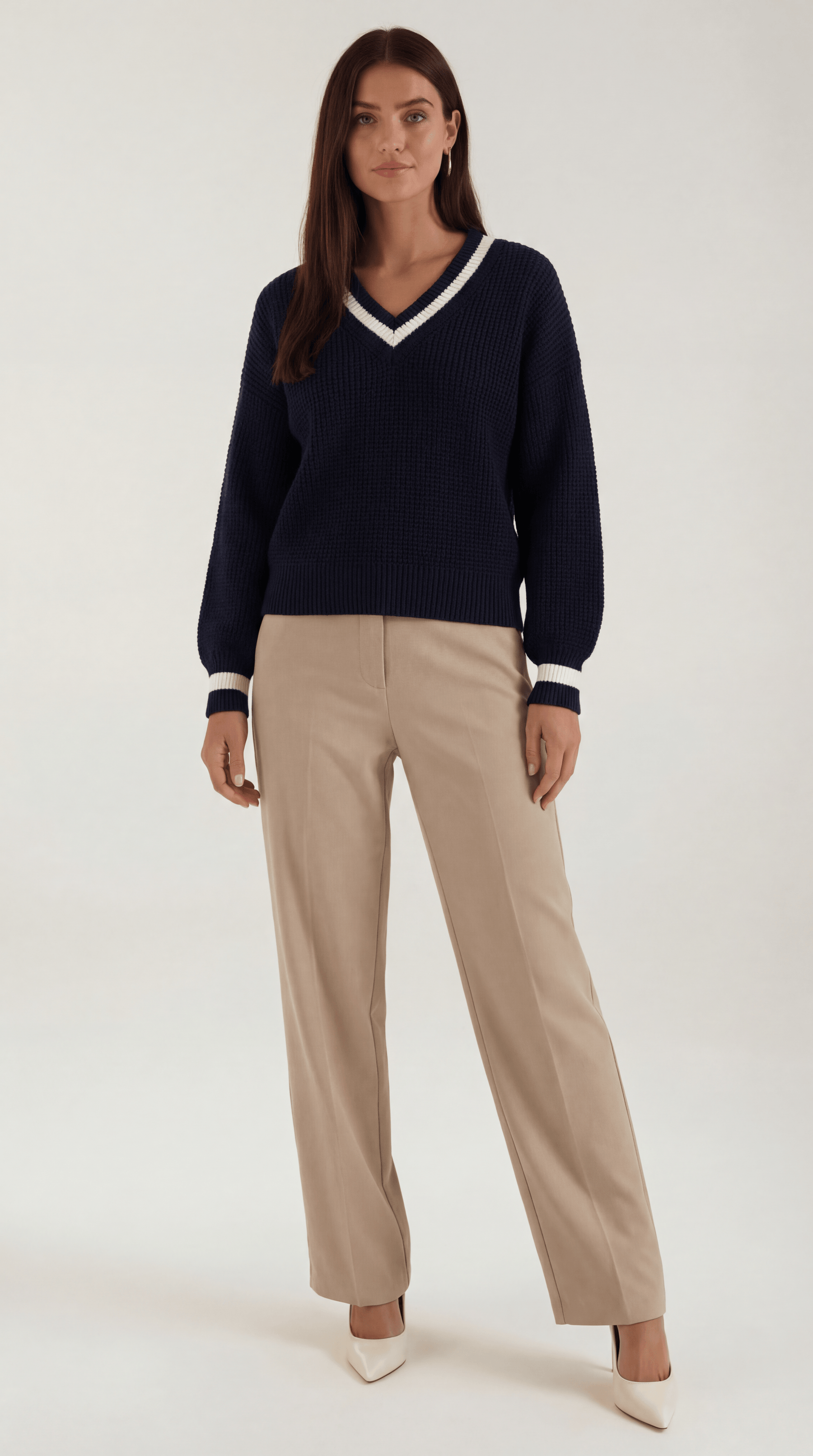 'Tina' knitted jumper with contrast accents