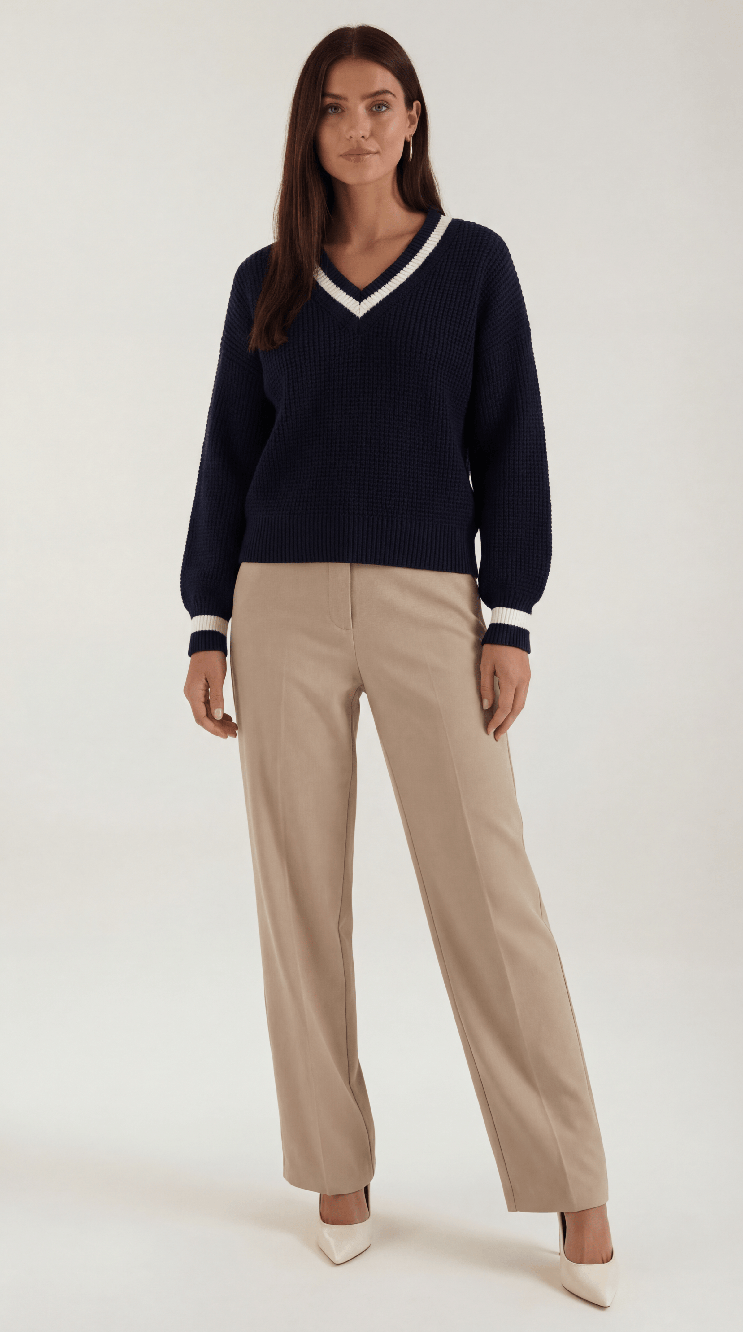 'Tina' knitted jumper with contrast accents