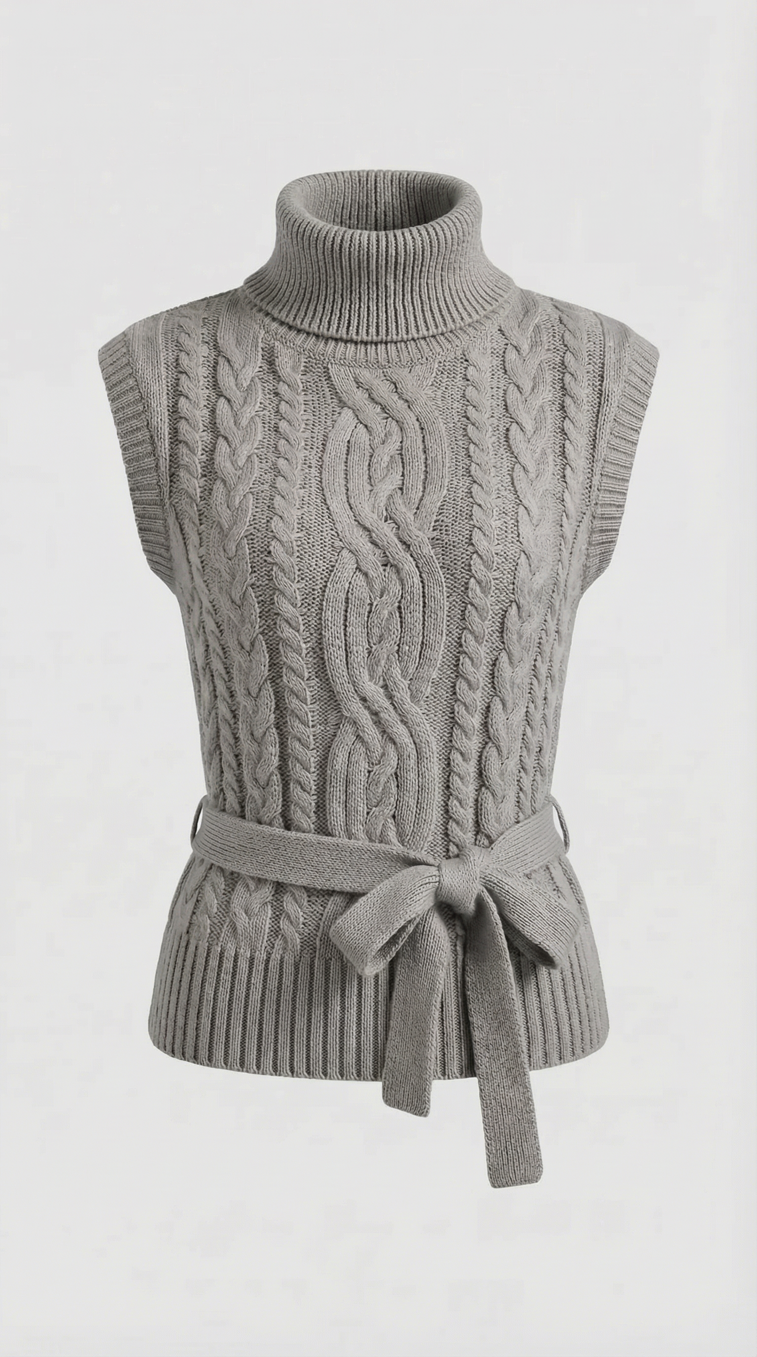 Wendy high neck cable knit vest