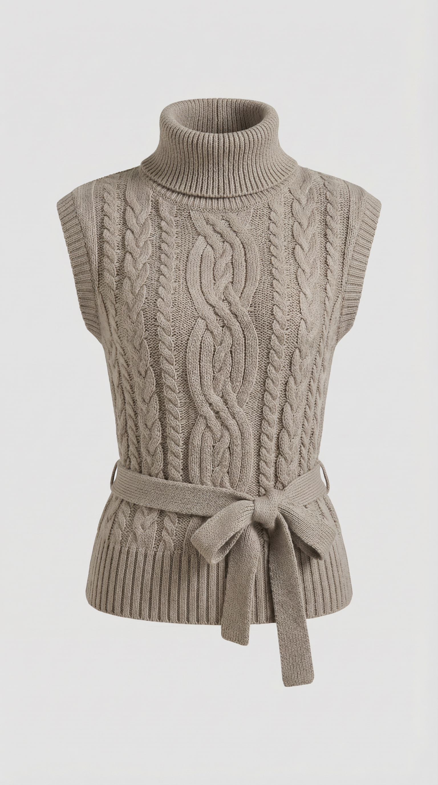 Wendy high neck cable knit vest