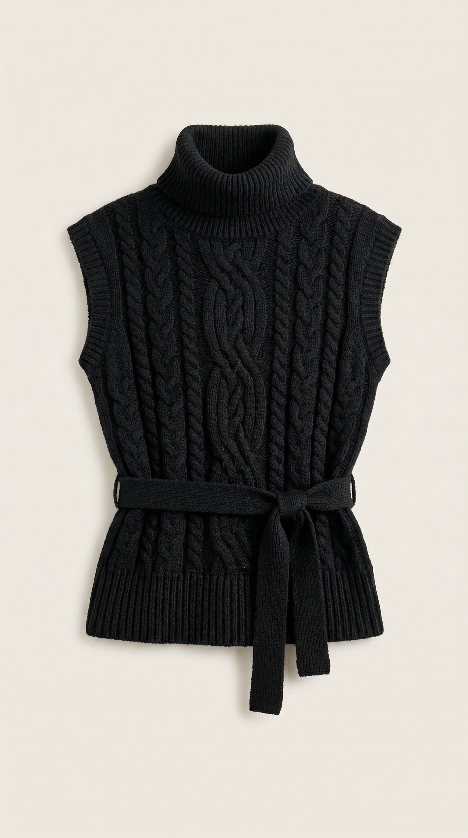 Wendy high neck cable knit vest