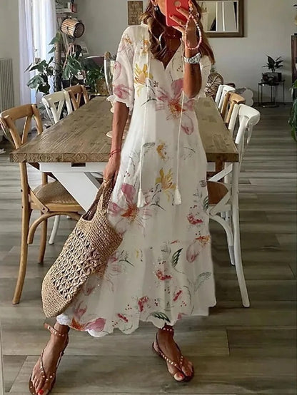 Eliora | Vestido largo bohemio con escote en V