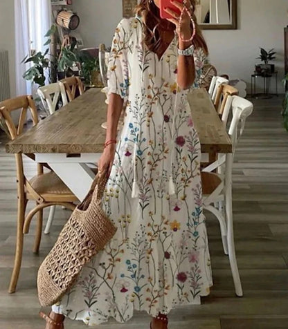 Eliora | Vestido largo bohemio con escote en V