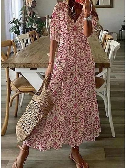 Eliora | Vestido largo bohemio con escote en V