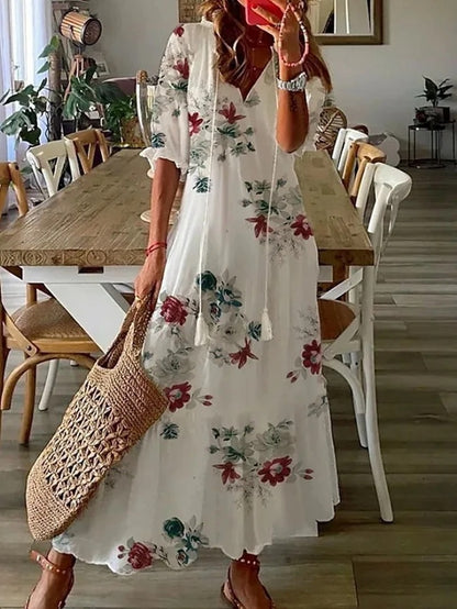 Eliora | Vestido largo bohemio con escote en V