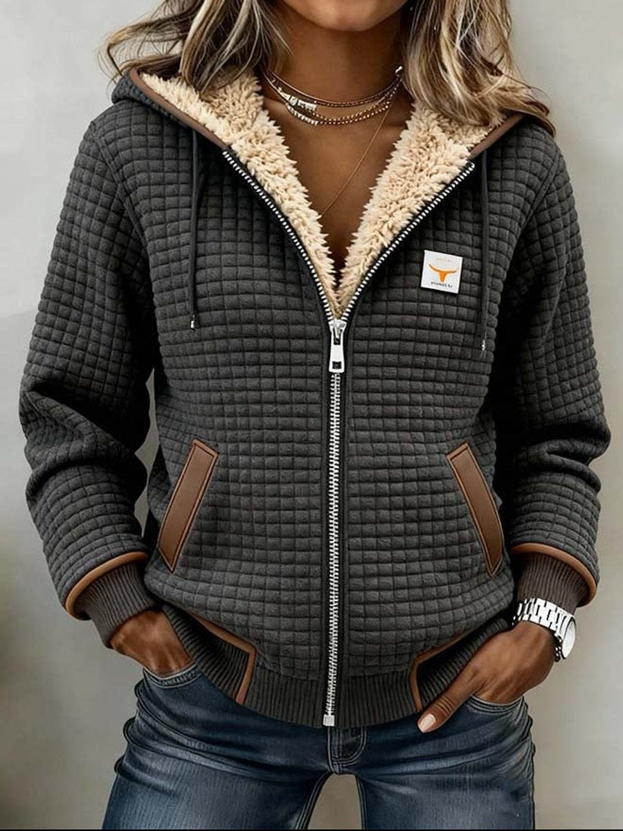 Silvana™ | Chaqueta con Capucha Acolchada Forrada de Sherpa
